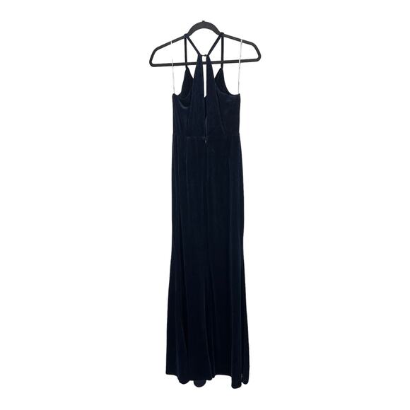 Lulu's dress Made My Impression Gown velvet dark blue Small S - Picture 4 of 5